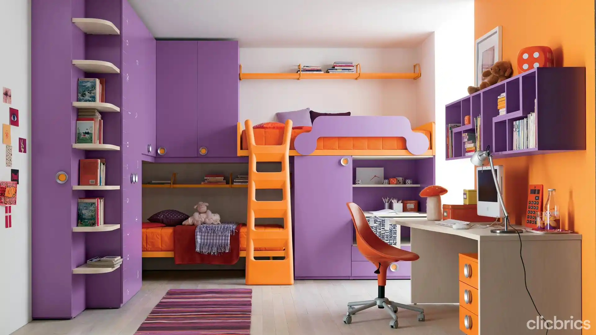 purple colour combination for wall